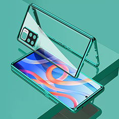 Funda Bumper Lujo Marco de Aluminio Espejo 360 Grados Carcasa para Xiaomi Redmi Note 11 5G Verde