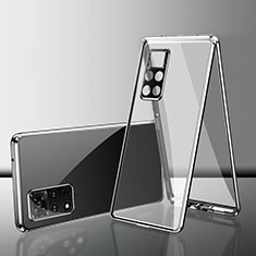 Funda Bumper Lujo Marco de Aluminio Espejo 360 Grados Carcasa para Xiaomi Redmi Note 11 Pro 4G Plata
