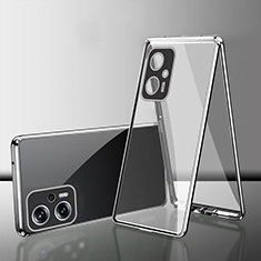 Funda Bumper Lujo Marco de Aluminio Espejo 360 Grados Carcasa para Xiaomi Redmi Note 11T Pro 5G Plata
