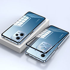 Funda Bumper Lujo Marco de Aluminio Espejo 360 Grados Carcasa para Xiaomi Redmi Note 12 Pro 5G Azul