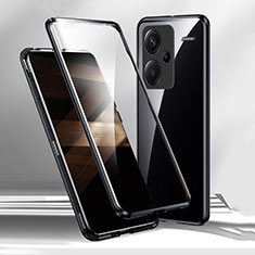 Funda Bumper Lujo Marco de Aluminio Espejo 360 Grados Carcasa para Xiaomi Redmi Note 13 Pro+ Plus 5G Negro