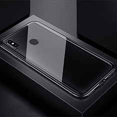 Funda Bumper Lujo Marco de Aluminio Espejo 360 Grados Carcasa para Xiaomi Redmi Note 7 Negro