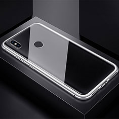 Funda Bumper Lujo Marco de Aluminio Espejo 360 Grados Carcasa para Xiaomi Redmi Note 7 Pro Plata