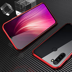 Funda Bumper Lujo Marco de Aluminio Espejo 360 Grados Carcasa para Xiaomi Redmi Note 8 (2021) Rojo