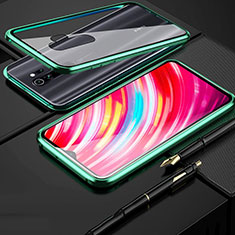 Funda Bumper Lujo Marco de Aluminio Espejo 360 Grados Carcasa para Xiaomi Redmi Note 8 Pro Verde