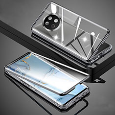 Funda Bumper Lujo Marco de Aluminio Espejo 360 Grados Carcasa para Xiaomi Redmi Note 9T 5G Negro