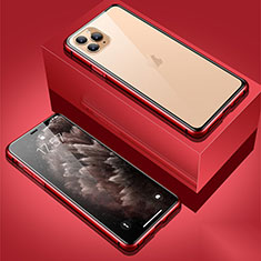 Funda Bumper Lujo Marco de Aluminio Espejo 360 Grados Carcasa T01 para Apple iPhone 11 Pro Rojo