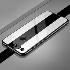 Funda Bumper Lujo Marco de Aluminio Espejo 360 Grados Carcasa T01 para Huawei Honor V20 Blanco