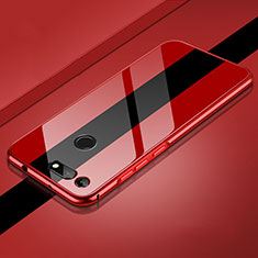 Funda Bumper Lujo Marco de Aluminio Espejo 360 Grados Carcasa T01 para Huawei Honor V20 Rojo