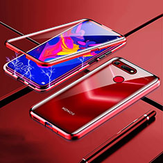 Funda Bumper Lujo Marco de Aluminio Espejo 360 Grados Carcasa T01 para Huawei Honor View 20 Rojo