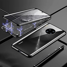 Funda Bumper Lujo Marco de Aluminio Espejo 360 Grados Carcasa T01 para Huawei Mate 30 5G Negro