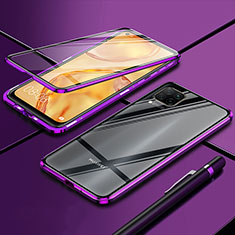 Funda Bumper Lujo Marco de Aluminio Espejo 360 Grados Carcasa T01 para Huawei Nova 6 SE Morado