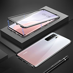 Funda Bumper Lujo Marco de Aluminio Espejo 360 Grados Carcasa T01 para Huawei Nova 7 SE 5G Negro