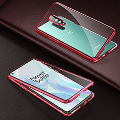 Funda Bumper Lujo Marco de Aluminio Espejo 360 Grados Carcasa T01 para OnePlus 8 Rojo