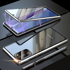 Funda Bumper Lujo Marco de Aluminio Espejo 360 Grados Carcasa T01 para Samsung Galaxy Note 20 5G Plata