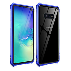 Funda Bumper Lujo Marco de Aluminio Espejo 360 Grados Carcasa T01 para Samsung Galaxy S10e Azul