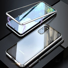Funda Bumper Lujo Marco de Aluminio Espejo 360 Grados Carcasa T01 para Samsung Galaxy S20 5G Plata