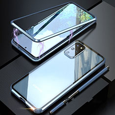 Funda Bumper Lujo Marco de Aluminio Espejo 360 Grados Carcasa T01 para Samsung Galaxy S20 Plus 5G Azul