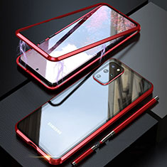 Funda Bumper Lujo Marco de Aluminio Espejo 360 Grados Carcasa T01 para Samsung Galaxy S20 Plus 5G Rojo