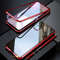 Funda Bumper Lujo Marco de Aluminio Espejo 360 Grados Carcasa T01 para Samsung Galaxy S20 Plus Rojo