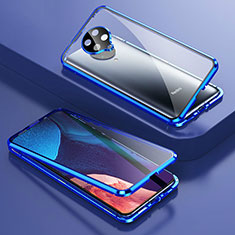 Funda Bumper Lujo Marco de Aluminio Espejo 360 Grados Carcasa T01 para Xiaomi Poco F2 Pro Azul