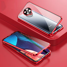 Funda Bumper Lujo Marco de Aluminio Espejo 360 Grados Carcasa T01 para Xiaomi Poco F2 Pro Rojo