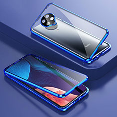 Funda Bumper Lujo Marco de Aluminio Espejo 360 Grados Carcasa T01 para Xiaomi Redmi K30 Pro Zoom Azul