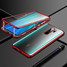 Funda Bumper Lujo Marco de Aluminio Espejo 360 Grados Carcasa T01 para Xiaomi Redmi Note 8 Pro Rojo