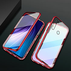 Funda Bumper Lujo Marco de Aluminio Espejo 360 Grados Carcasa T01 para Xiaomi Redmi Note 8 Rojo