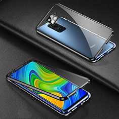 Funda Bumper Lujo Marco de Aluminio Espejo 360 Grados Carcasa T01 para Xiaomi Redmi Note 9 Negro