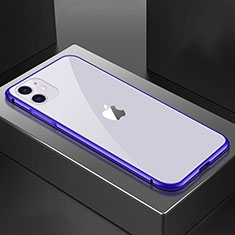 Funda Bumper Lujo Marco de Aluminio Espejo 360 Grados Carcasa T02 para Apple iPhone 11 Morado