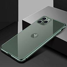 Funda Bumper Lujo Marco de Aluminio Espejo 360 Grados Carcasa T02 para Apple iPhone 11 Pro Max Gris
