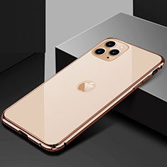 Funda Bumper Lujo Marco de Aluminio Espejo 360 Grados Carcasa T02 para Apple iPhone 11 Pro Oro