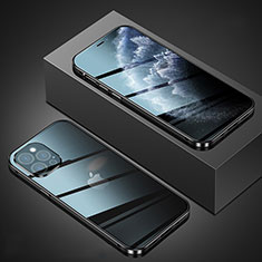 Funda Bumper Lujo Marco de Aluminio Espejo 360 Grados Carcasa T02 para Apple iPhone 12 Pro Max Negro