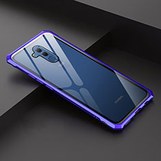 Funda Bumper Lujo Marco de Aluminio Espejo 360 Grados Carcasa T02 para Huawei Mate 20 Lite Azul