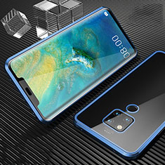 Funda Bumper Lujo Marco de Aluminio Espejo 360 Grados Carcasa T02 para Huawei Mate 20 X 5G Azul