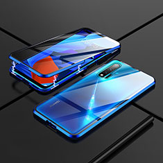 Funda Bumper Lujo Marco de Aluminio Espejo 360 Grados Carcasa T02 para Huawei Nova 6 5G Azul