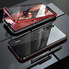Funda Bumper Lujo Marco de Aluminio Espejo 360 Grados Carcasa T02 para Huawei P20 Rojo