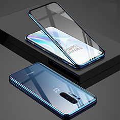 Funda Bumper Lujo Marco de Aluminio Espejo 360 Grados Carcasa T02 para OnePlus 8 Pro Azul