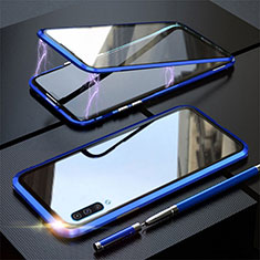 Funda Bumper Lujo Marco de Aluminio Espejo 360 Grados Carcasa T02 para Samsung Galaxy A70S Azul