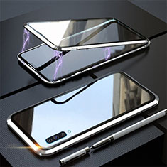 Funda Bumper Lujo Marco de Aluminio Espejo 360 Grados Carcasa T02 para Samsung Galaxy A70S Plata