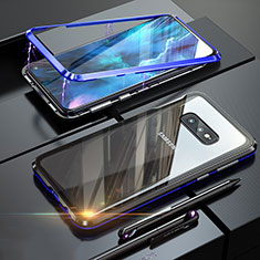 Funda Bumper Lujo Marco de Aluminio Espejo 360 Grados Carcasa T02 para Samsung Galaxy S10e Azul