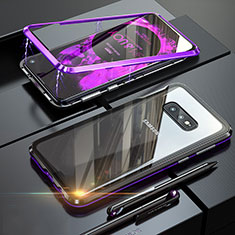 Funda Bumper Lujo Marco de Aluminio Espejo 360 Grados Carcasa T02 para Samsung Galaxy S10e Morado