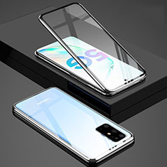 Funda Bumper Lujo Marco de Aluminio Espejo 360 Grados Carcasa T02 para Samsung Galaxy S20 Plus 5G Plata