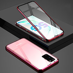 Funda Bumper Lujo Marco de Aluminio Espejo 360 Grados Carcasa T02 para Samsung Galaxy S20 Rojo