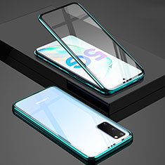 Funda Bumper Lujo Marco de Aluminio Espejo 360 Grados Carcasa T02 para Samsung Galaxy S20 Verde