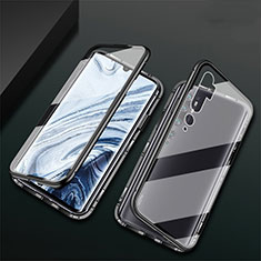 Funda Bumper Lujo Marco de Aluminio Espejo 360 Grados Carcasa T02 para Xiaomi Mi Note 10 Pro Negro
