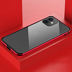 Funda Bumper Lujo Marco de Aluminio Espejo 360 Grados Carcasa T03 para Apple iPhone 11 Rojo