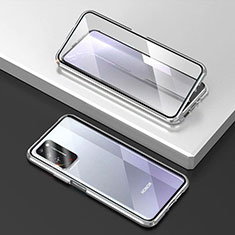 Funda Bumper Lujo Marco de Aluminio Espejo 360 Grados Carcasa T03 para Huawei Honor X10 5G Plata