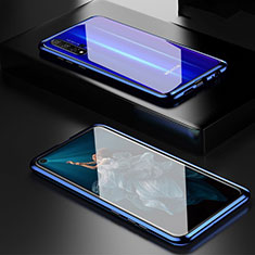 Funda Bumper Lujo Marco de Aluminio Espejo 360 Grados Carcasa T03 para Huawei Nova 5T Azul